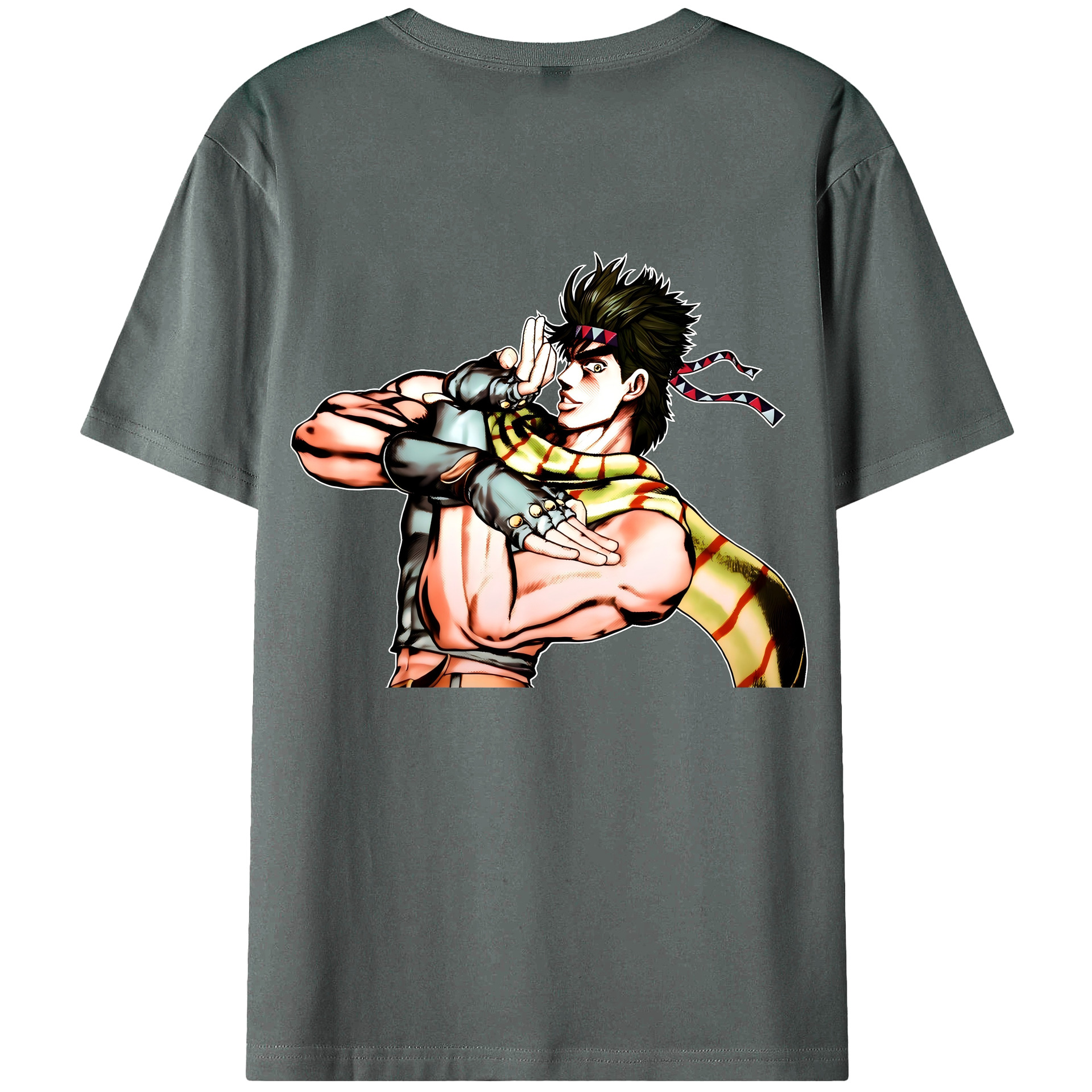 （画像用） ジョジョの奇妙な冒険 ジョセフ?ジョースター JoJo's Bizarre Adventure Joseph Joestar 綿100％ メンズ半袖Tシャツ（バックプリント） 通気性